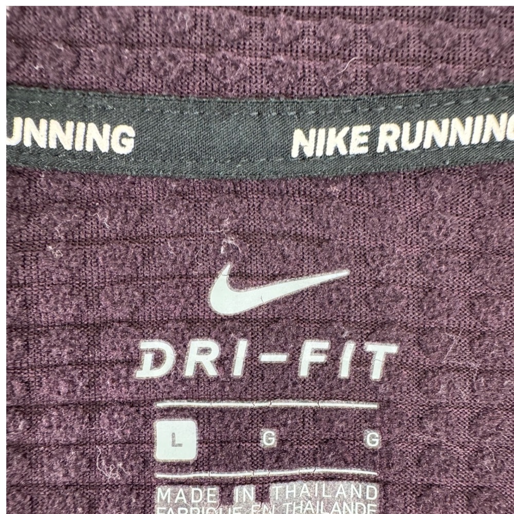 Nike 1/2 Zip Running Top Mens Large Purple Dri-FIT Heathered Performance Outdoor - Picture 4 of 8